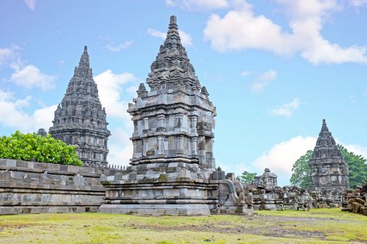 Prambanan or Candi Rara Jonggrang is a Hindu temple compound in Java, Indonesia, dedicated to the Trimurti: the Creator (Brahma), the Preserver (Vishnu) and the Destroyer (Shiva)