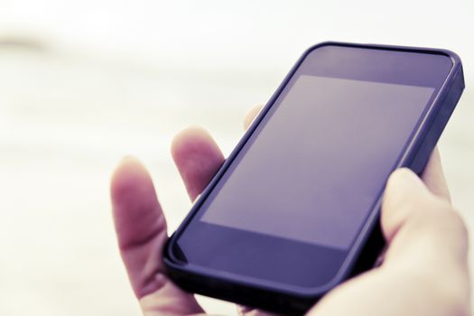 close up image of people using smart phone,Communication concept