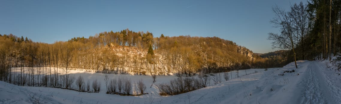 Winter Panorama landscape of Bavaria, Germany