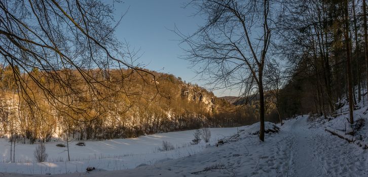 Winter Panorama landscape of Bavaria, Germany