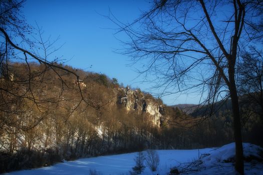 Winter Panorama landscape of Bavaria, Germany