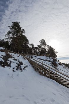 winter snow sea coast Baltic Sea Latvia Saulkrasti