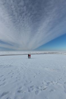 winter snow sea coast Baltic Sea Latvia Saulkrasti