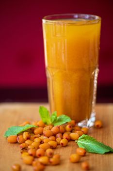 fruit non-alcoholic drink with sea buckthorn