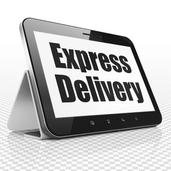 Business concept: Tablet Computer with black text Express Delivery on display, 3D rendering