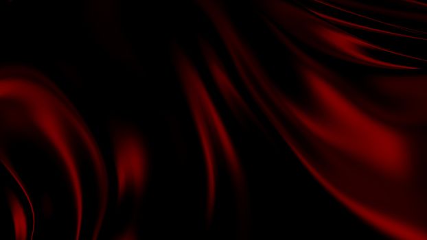 3D Illustration Abstract Red Background Silk Cloth