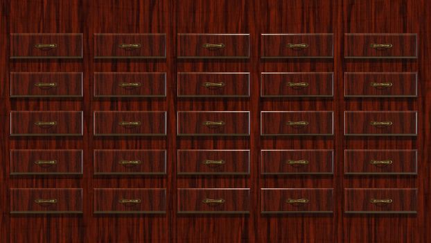 3D Illustration Abstract Background a Wooden Locker