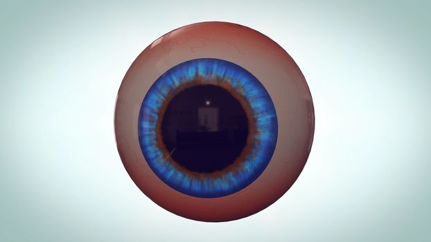 Abstract eyeball with red veins looks around