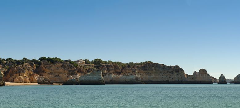 Natural rocks at Prainha in Algarve Portugal.