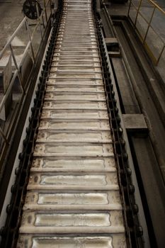 Stack of raw aluminum ingots in aluminum profiles factory, France