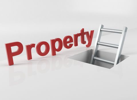 Top of a ladder with text property