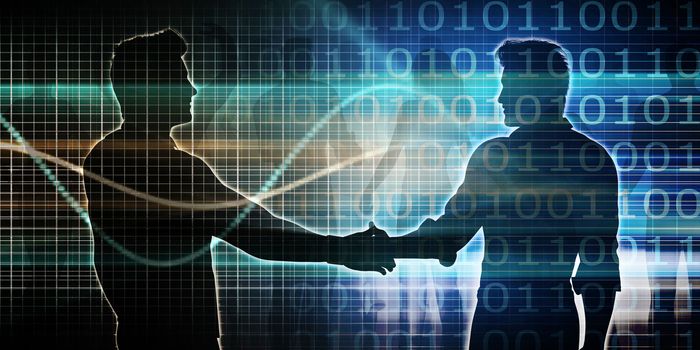 Business Handshake Between Two Companies or Parties