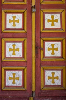 Old Wooden Church Door