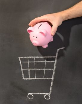 concept of adding saving to shopping