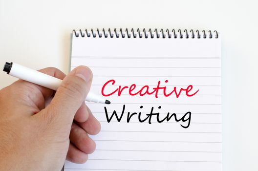 Creative writing text concept write on notebook