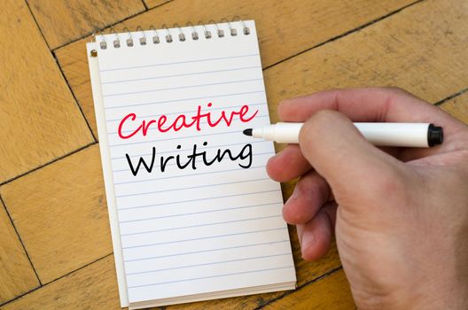 Creative writing text concept write on notebook