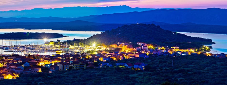 Betina and Murter island evening panorama, Dalmatia, Croatia