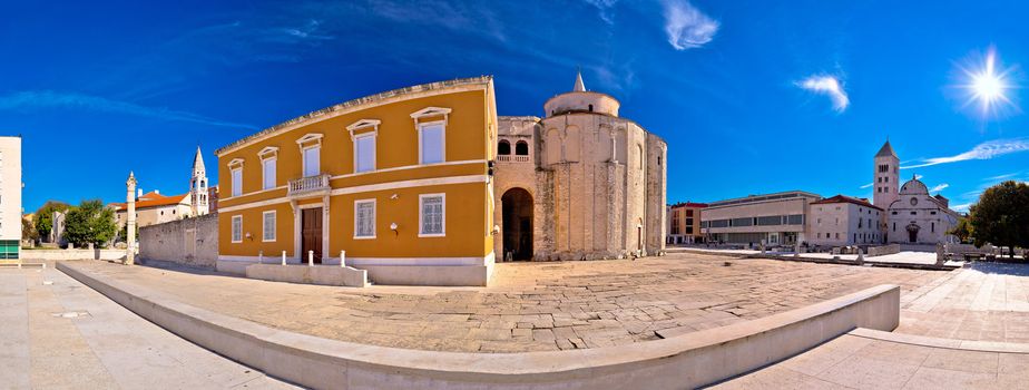 Zadar historic square panoramic view, Dalmatia, Croatia