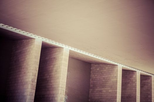 Photo of a abstract brick wall structure from a modern building.