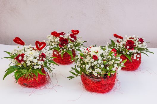 Beautiful floral decorations for the anniversary jubilee.