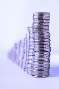 Financial theme on white background. Studio shot