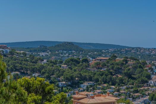 Panorama of the bay Paguera photographed from the mountain in Costa de la Calma.