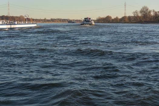 Rhine ferry at Dormagen Zons in Germany.