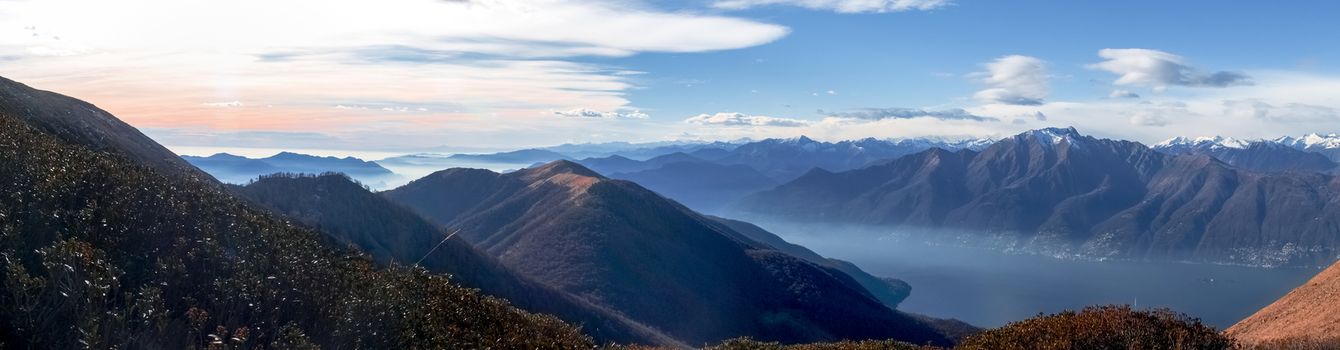 Gambarogno, Switzerland: Trail of Mount Gambarogno and views of the mountains and Lake Maggiore