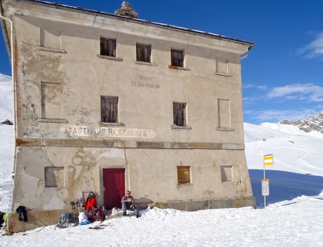 Pianello del Lario, Como - Italy - March 28, 2015: Windsurfing on the beach lying waiting for the wind.