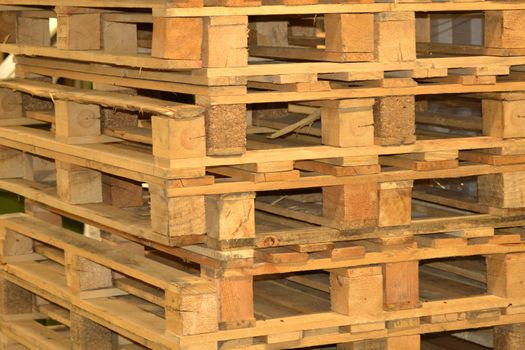 Background with a Wooden Pallets, logistics concept