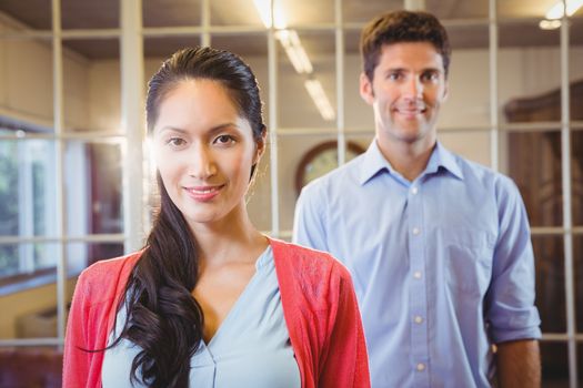 Business people posing together at work