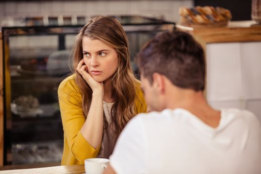 Two friends meeting at cafe and drink coffee 