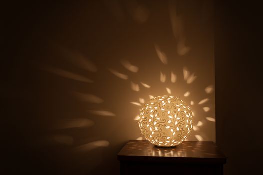yellow Round table lamp night light included