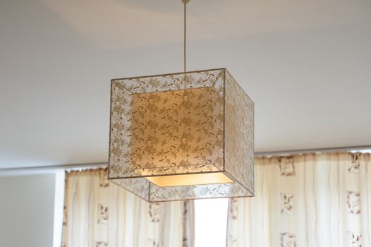 beautiful design decorative chandelier in the room