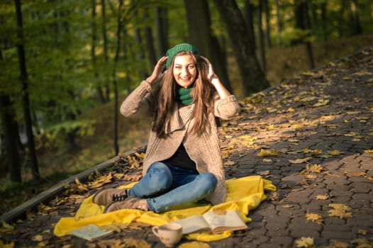 girl sitting on the track in the Park