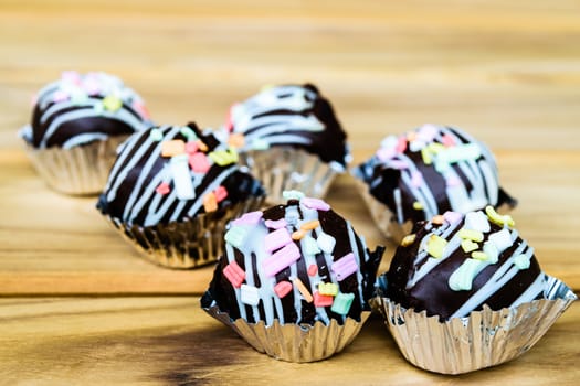 cake pop with coloured sprinkles