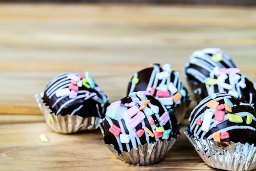 cake pop with coloured sprinkles