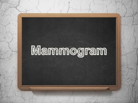 Health concept: text Mammogram on Black chalkboard on grunge wall background, 3D rendering