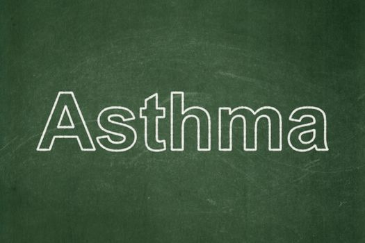Medicine concept: text Asthma on Green chalkboard background