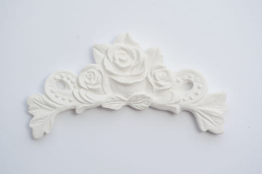 vintage plaster cartouche on the wall for background