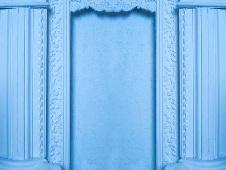 beautiful architectural niche with columns in blue tones