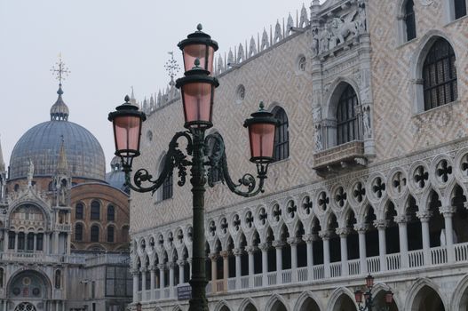 View of San Marco Basilica and Doge's Palace in San Marco Square, Venice, Veneto, Italy, Europe