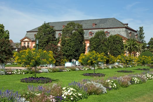 Orangerie and Orangerie garden in Darmstadt (Hesse, Germany)