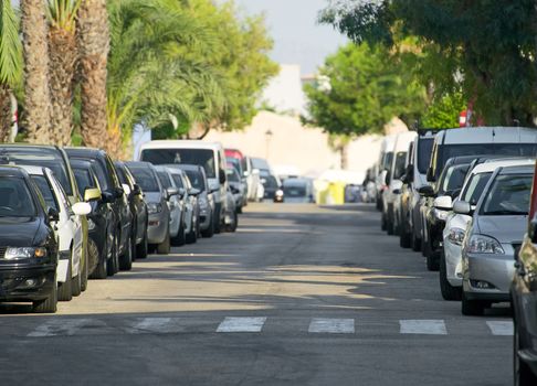 Cars parked along the street.