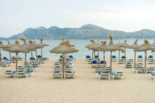 Plenty of sun loungers on the beach.