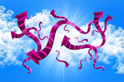 Sex Concept. Arrows With Sex Written On It Showing The Way On Sky and Clouds Background 3D illustration