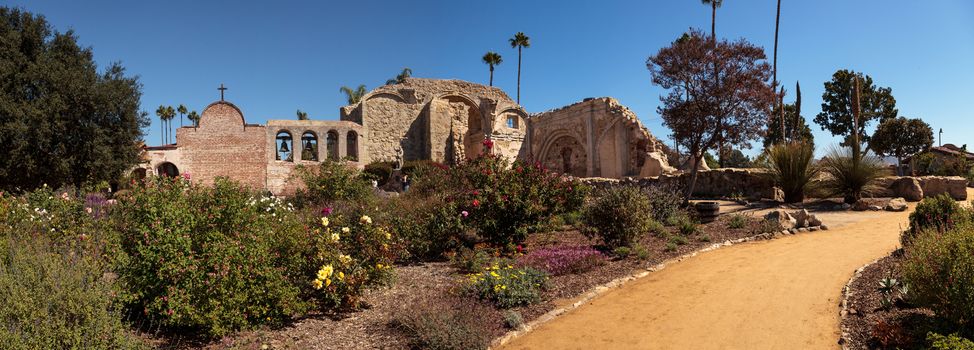 The Mission San Juan Capistrano in Southern California, United States.