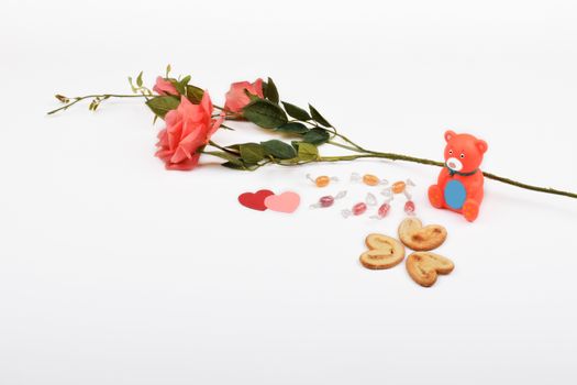 Mock up objects isolated on the topic - Valentine's Day, front view