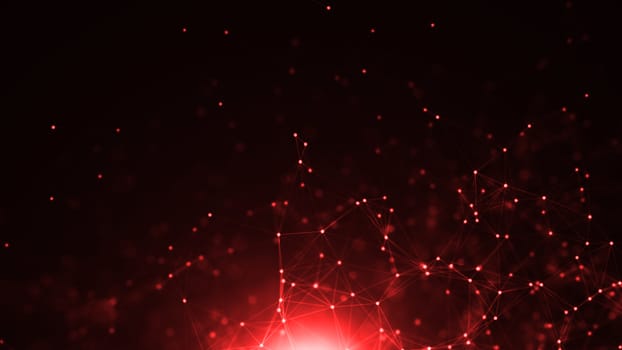 Abstract connected dots. Technology concept background. 3d rendering