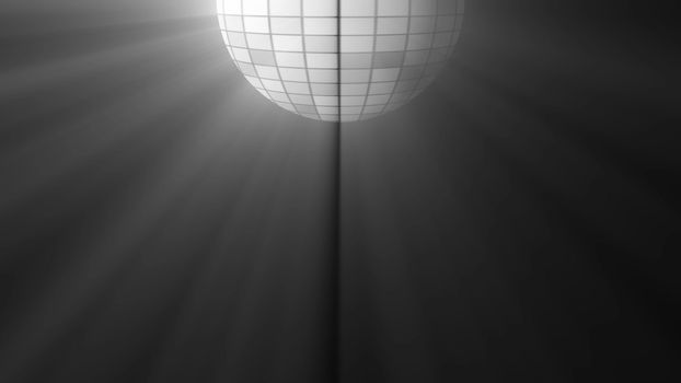 Abstract background with disco ball and lights. 3D rendering